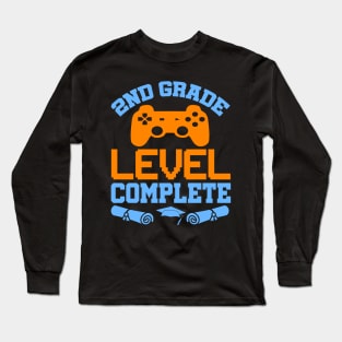 2nd Grade Level Complete Video Gamer T-Shirt Graduation Gift Long Sleeve T-Shirt